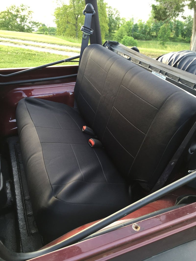 GEARFLAG Neoprene Seat Cover Set fits Wrangler TJ 1997-2002 Front and Rear Seat Set - Waterproof Custom Fit Seat Covers - Thermal Resistant (Full Black) - Image 2
